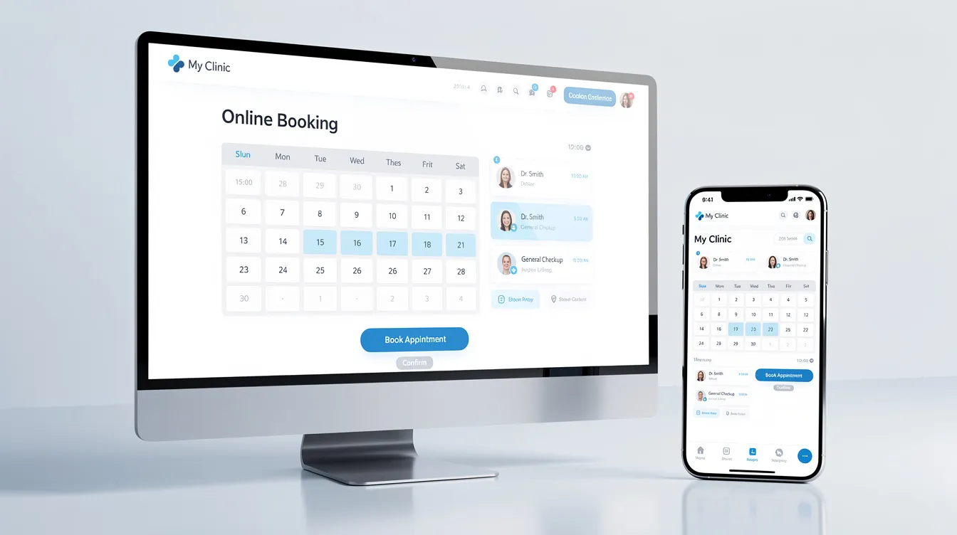 Mockup de página web profesional para consultorio médico con sistema de citas online